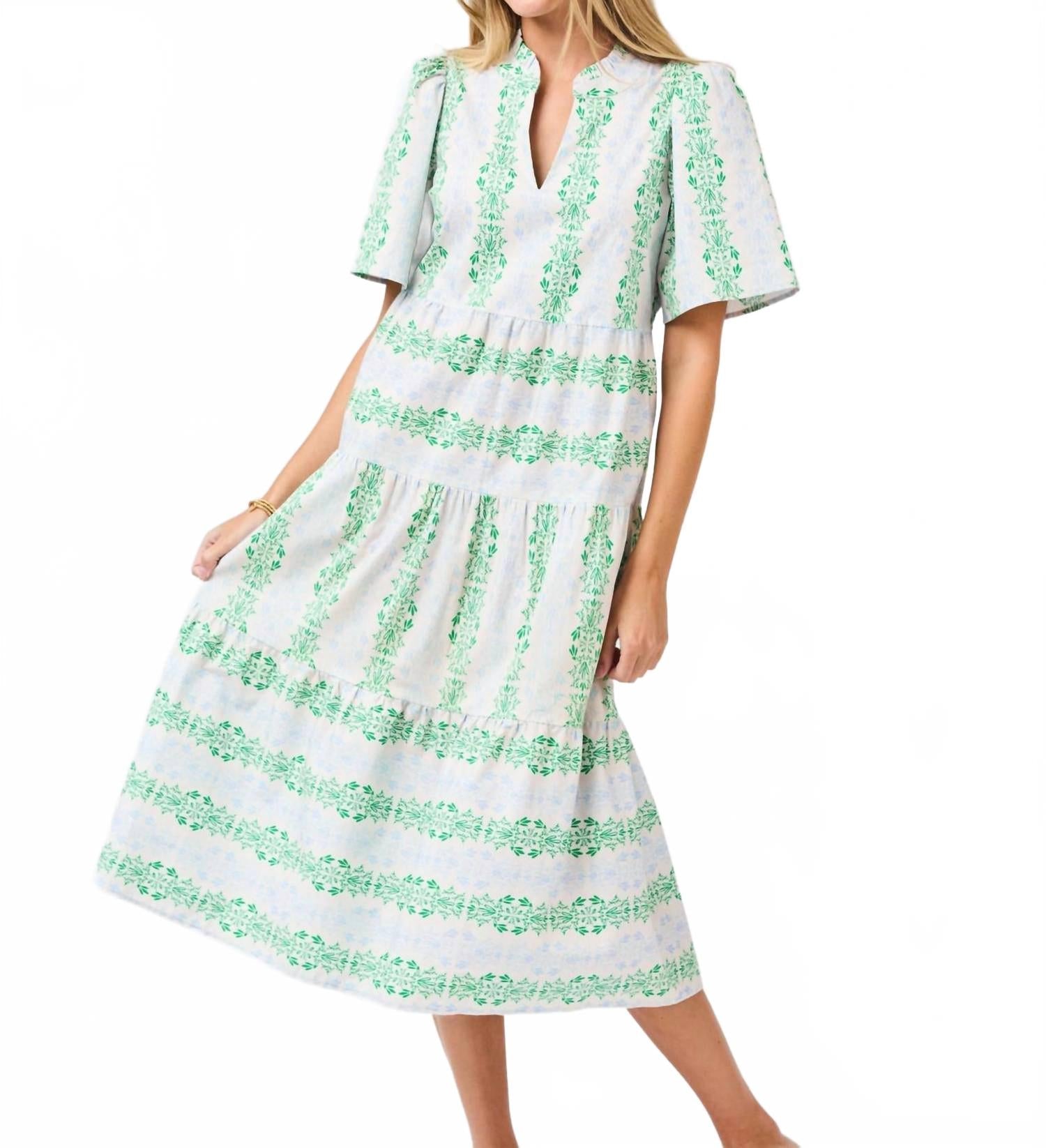 Ivy Heirloom Vine Dress In Green
