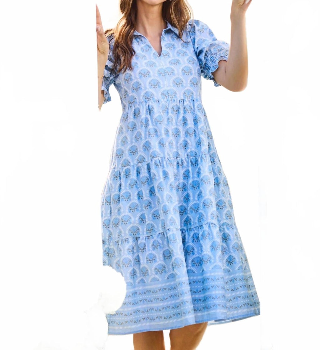 Molly Sunshower Flora Dress In Blue