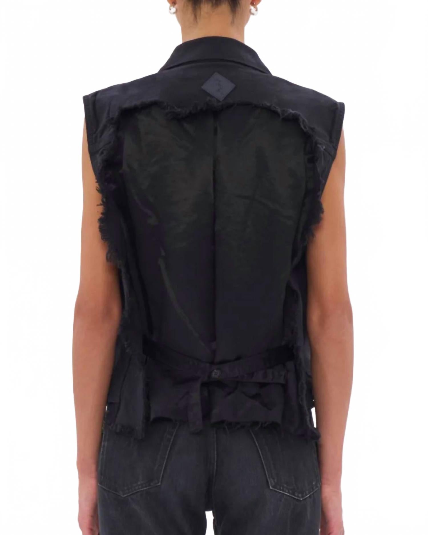 Ryder Satin Bull Vest In Carbon