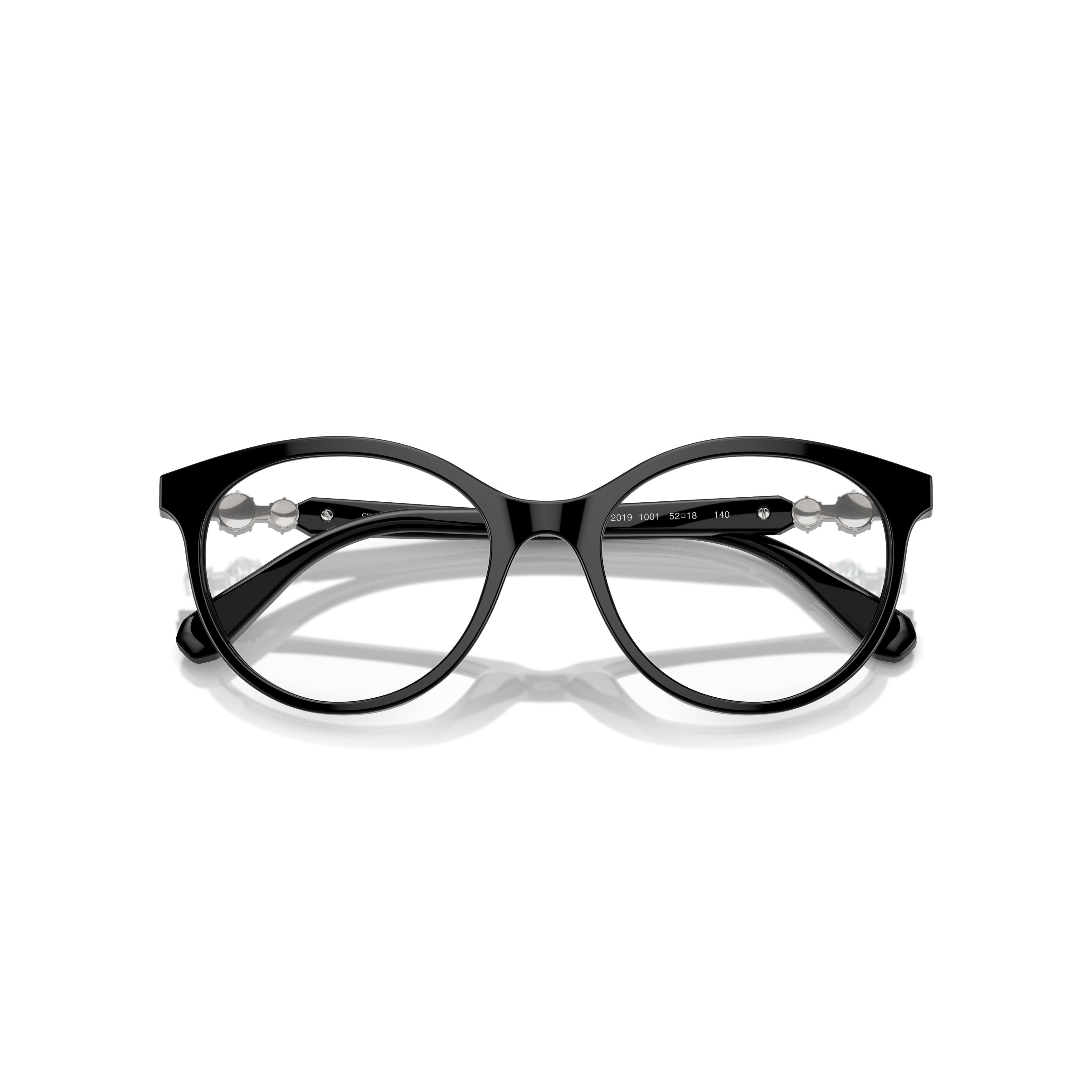 0Sk2019 Black Acetate Sunglasses with Crystal-Embellished Temples