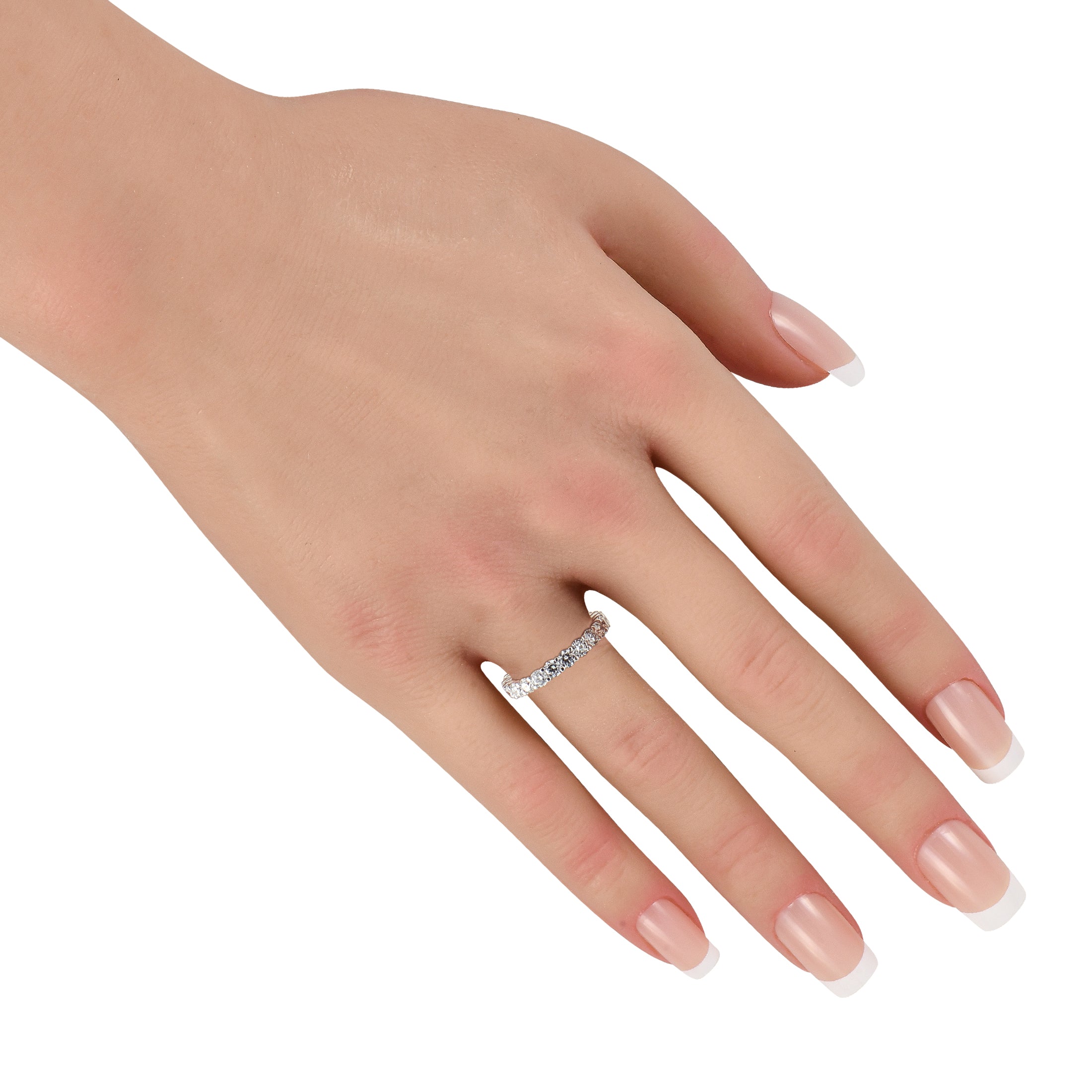 LB Exclusive 18K White Gold 2.34ct Diamond Eternity Band Ring MF16-041026