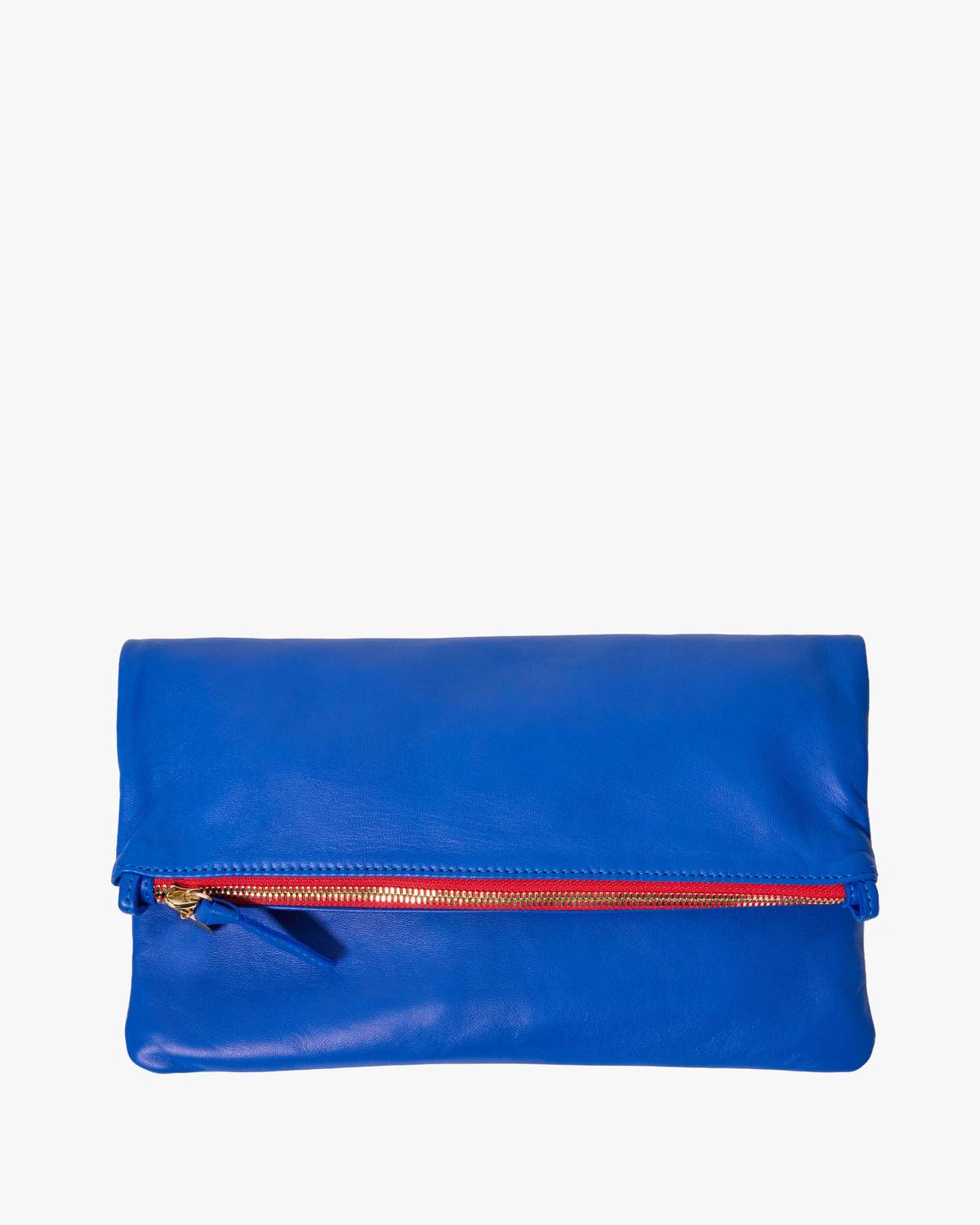 Foldover Clutch In Electric Blue