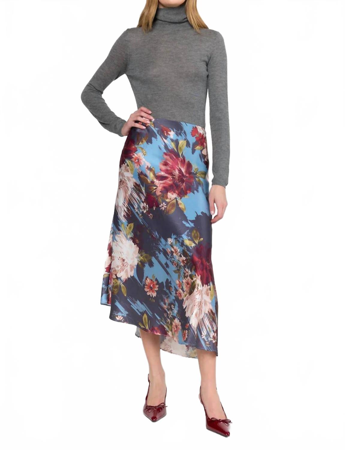 Josie Midi Skirt In Sky Garden