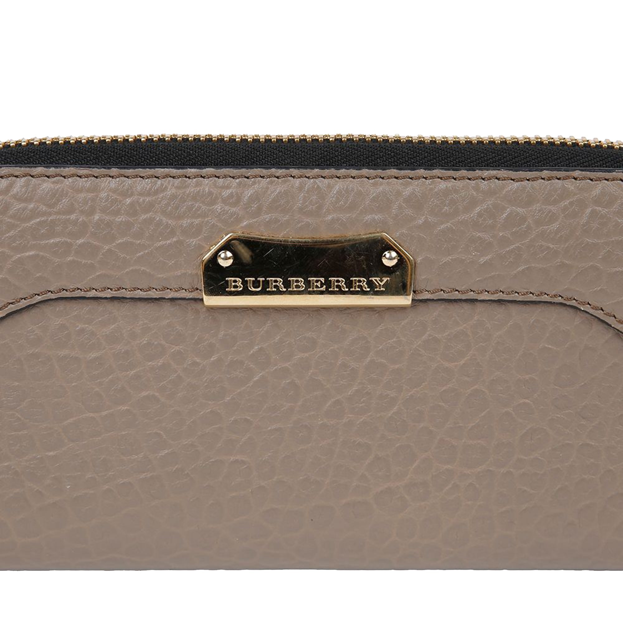 Metal Logo Zipper Long Wallet