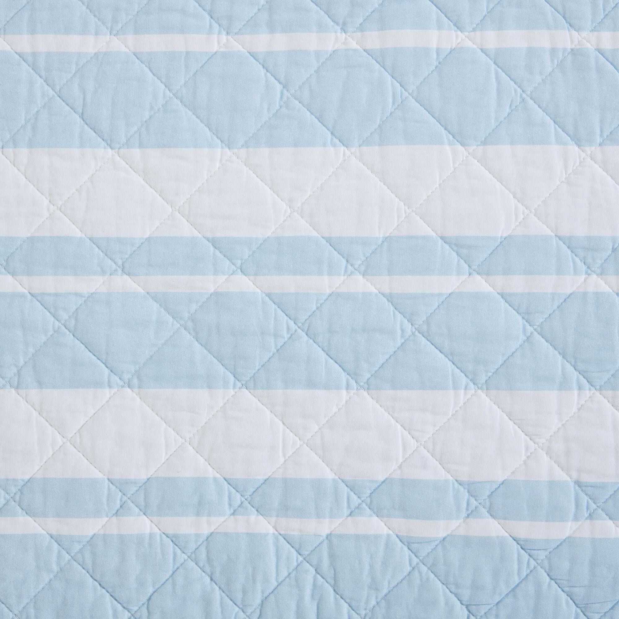 Nautica Seafront Stripe Blue King Quilt Set