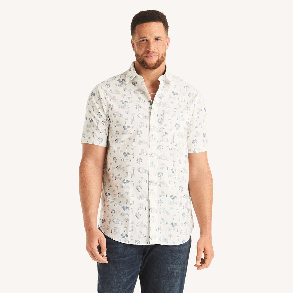 Nautica Mens Big & Tall Printed Short-Sleeve Shirt