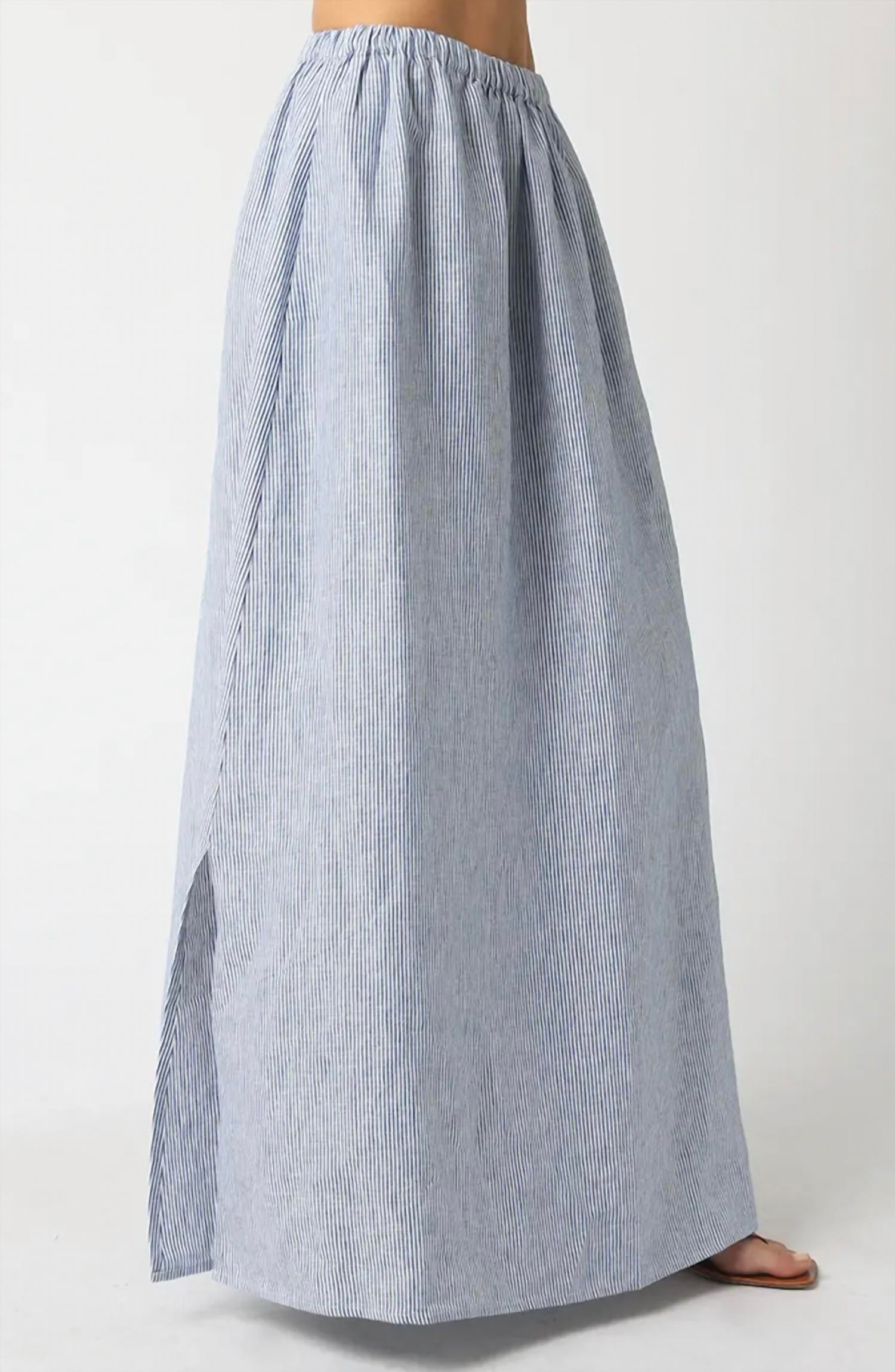 Aleah Linen Skirt In Denim