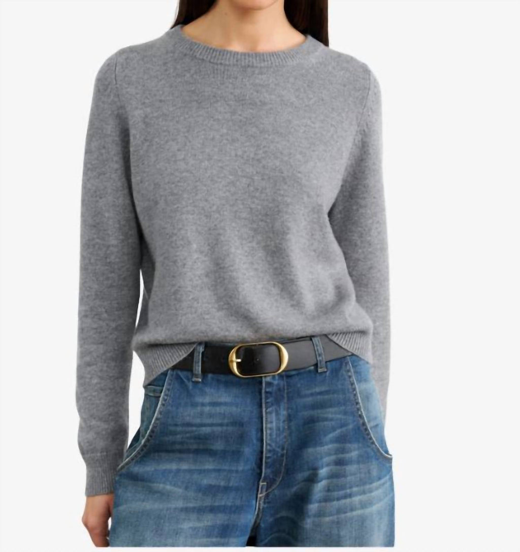 Nora Sweater In Medium Grey Melange