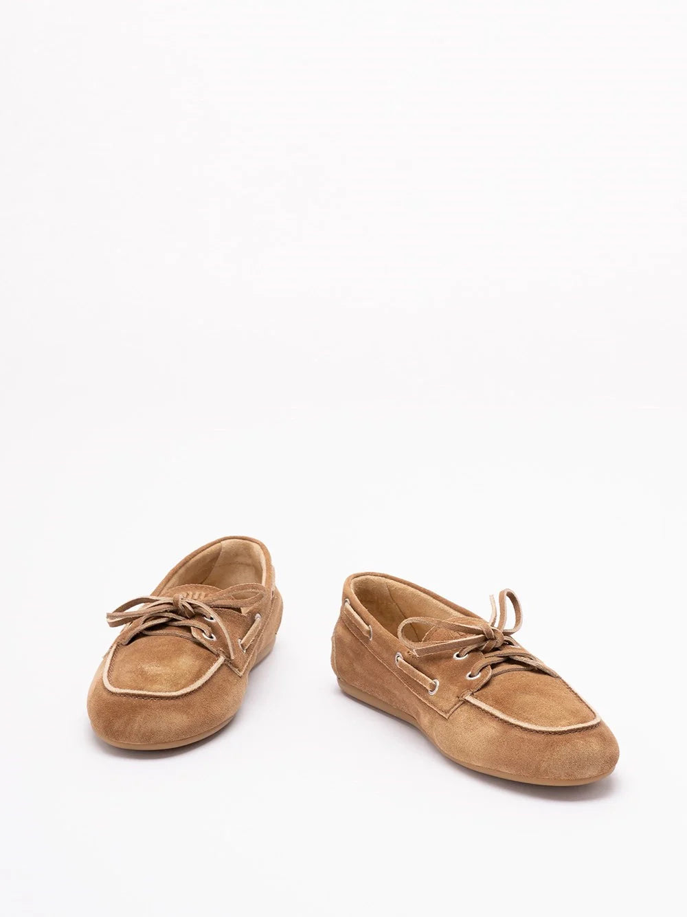 Miu Miu Women Unlined Bleached Suede Boat Shoes