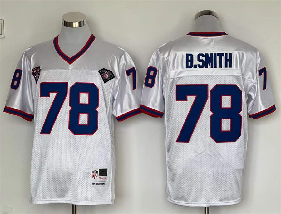 Men's Buffalo Bills Bruce Smith Mitchell & Ness White Legacy Replica Player jersey