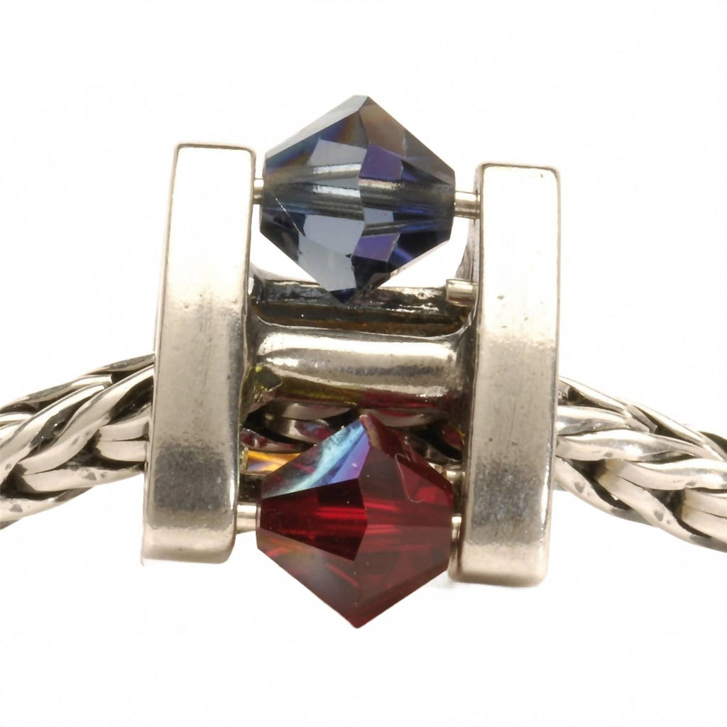 Women's Winter Jewel Big Bead Charm In Silver. Yellow/ Blue/ Red