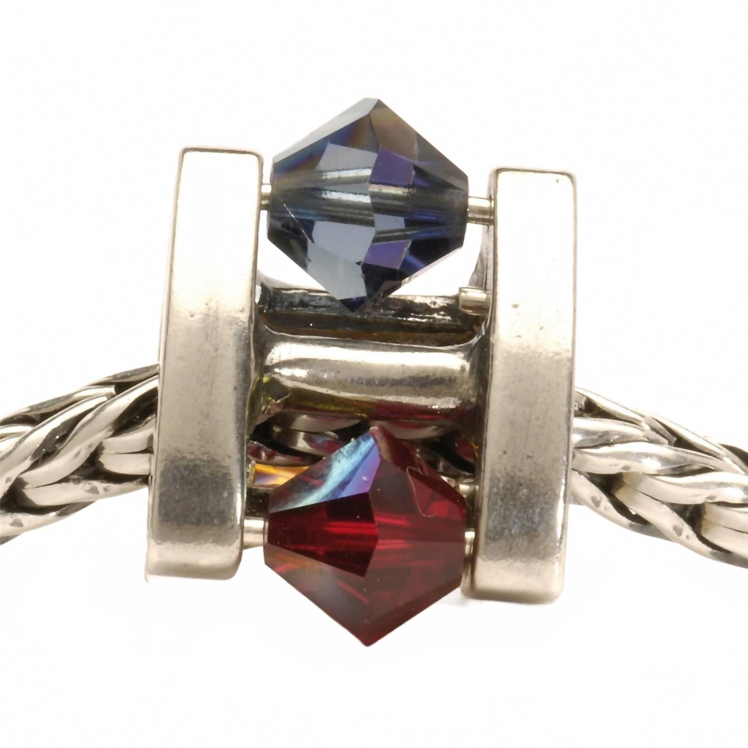 Women's Winter Jewel Big Bead Charm In Silver. Yellow/ Blue/ Red