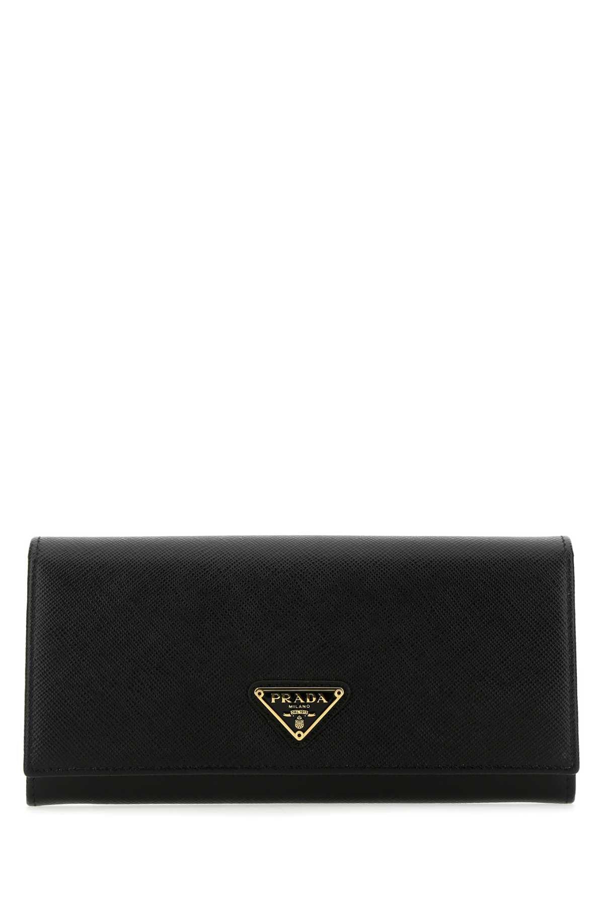 Prada Women Black Leather Wallet