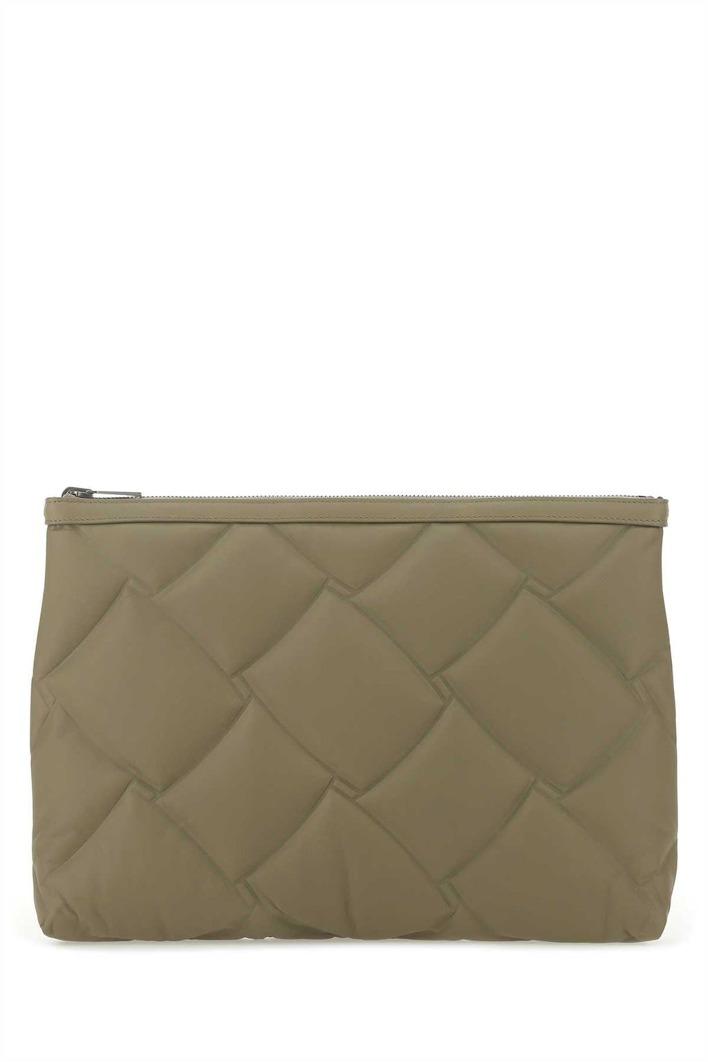 Bottega Veneta Men Khaki Leather Reversible Document Case