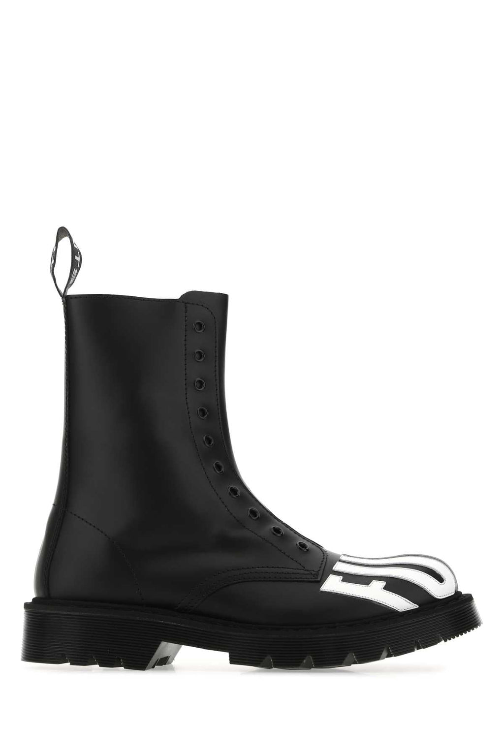 Vtmnts Men Black Leather Ankle Boots