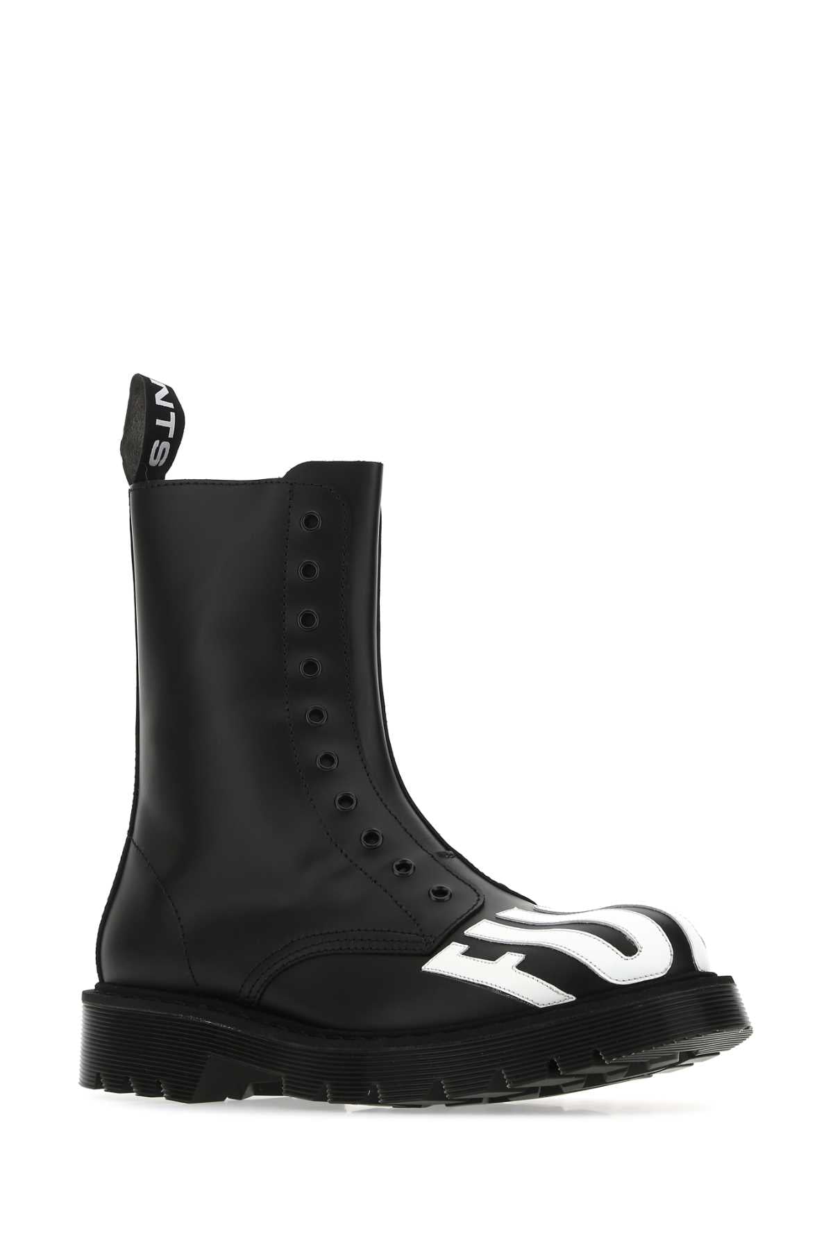 Vtmnts Men Black Leather Ankle Boots