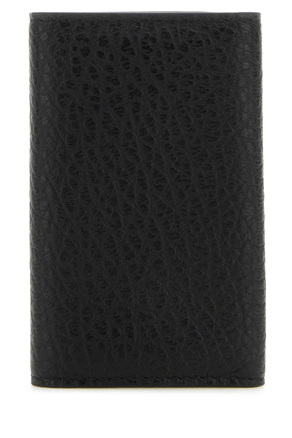 Maison Margiela Women Black Leather Four Stitches Keyring Case