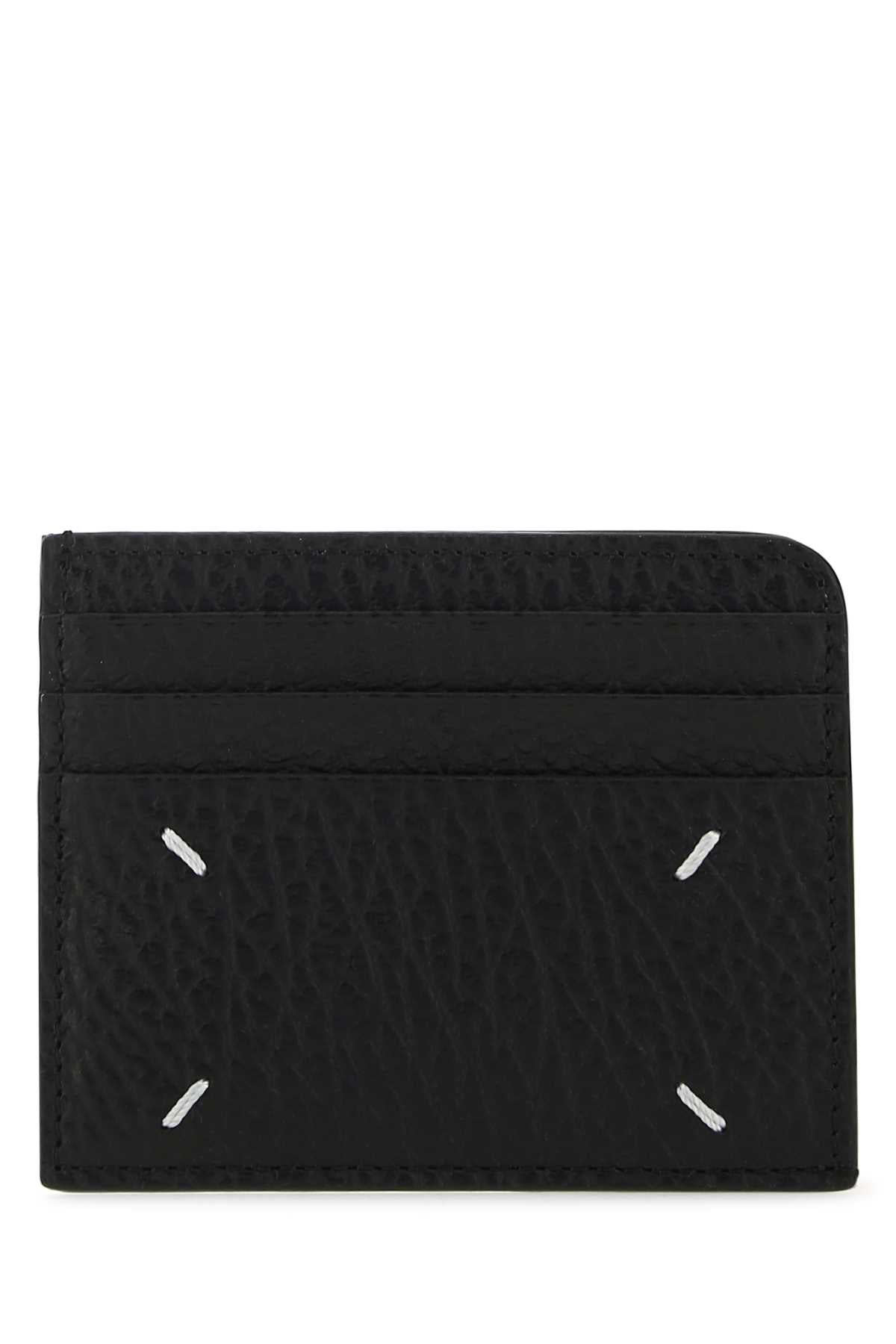 Maison Margiela Women Black Lather Card Holder