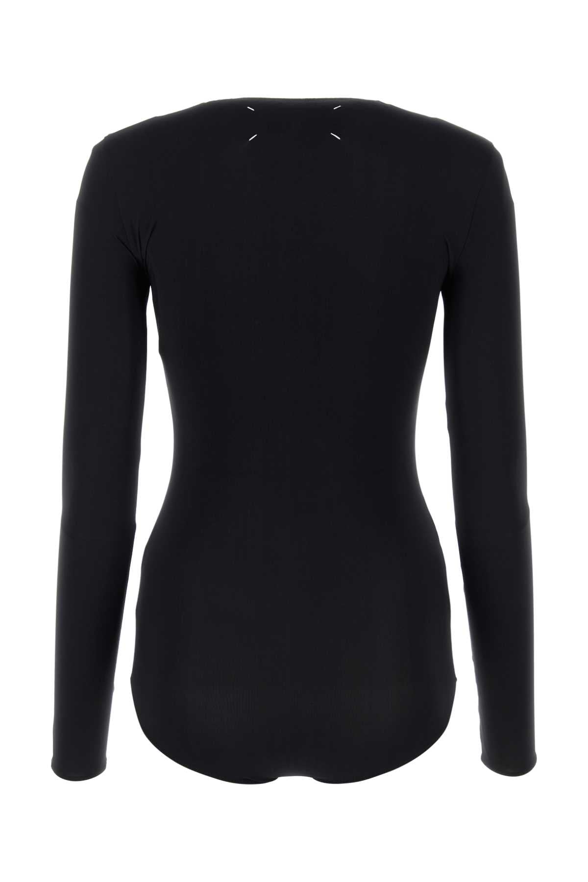 Maison Margiela Women Black Stretch Nylon Bodysuit