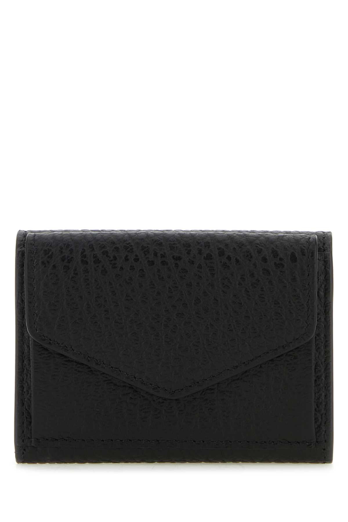 Maison Margiela Women Black Leather Four Stitches Wallet