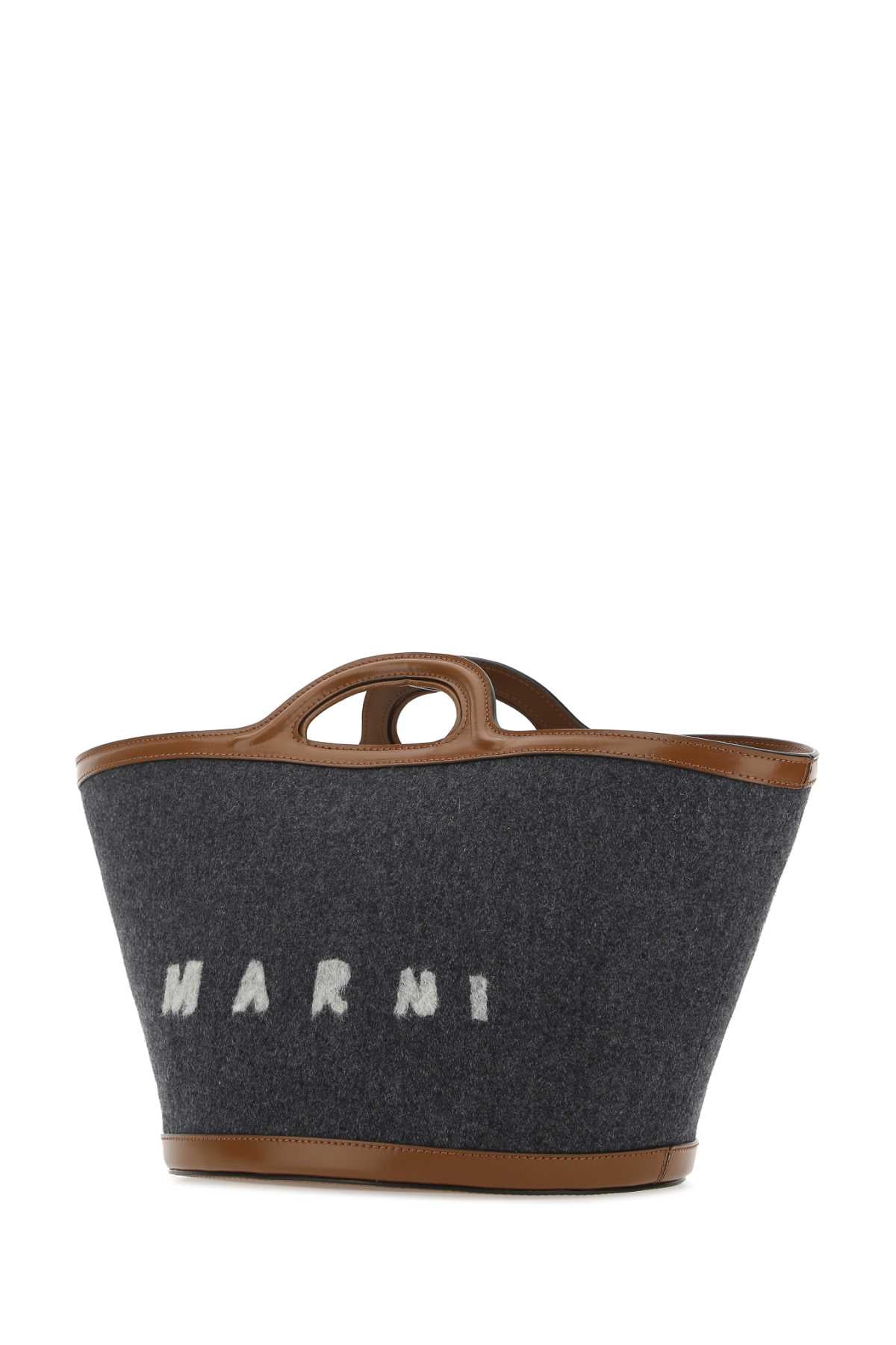 Marni Women Two-Tone Felt And Leather Small Tropicalia Summer Handbag