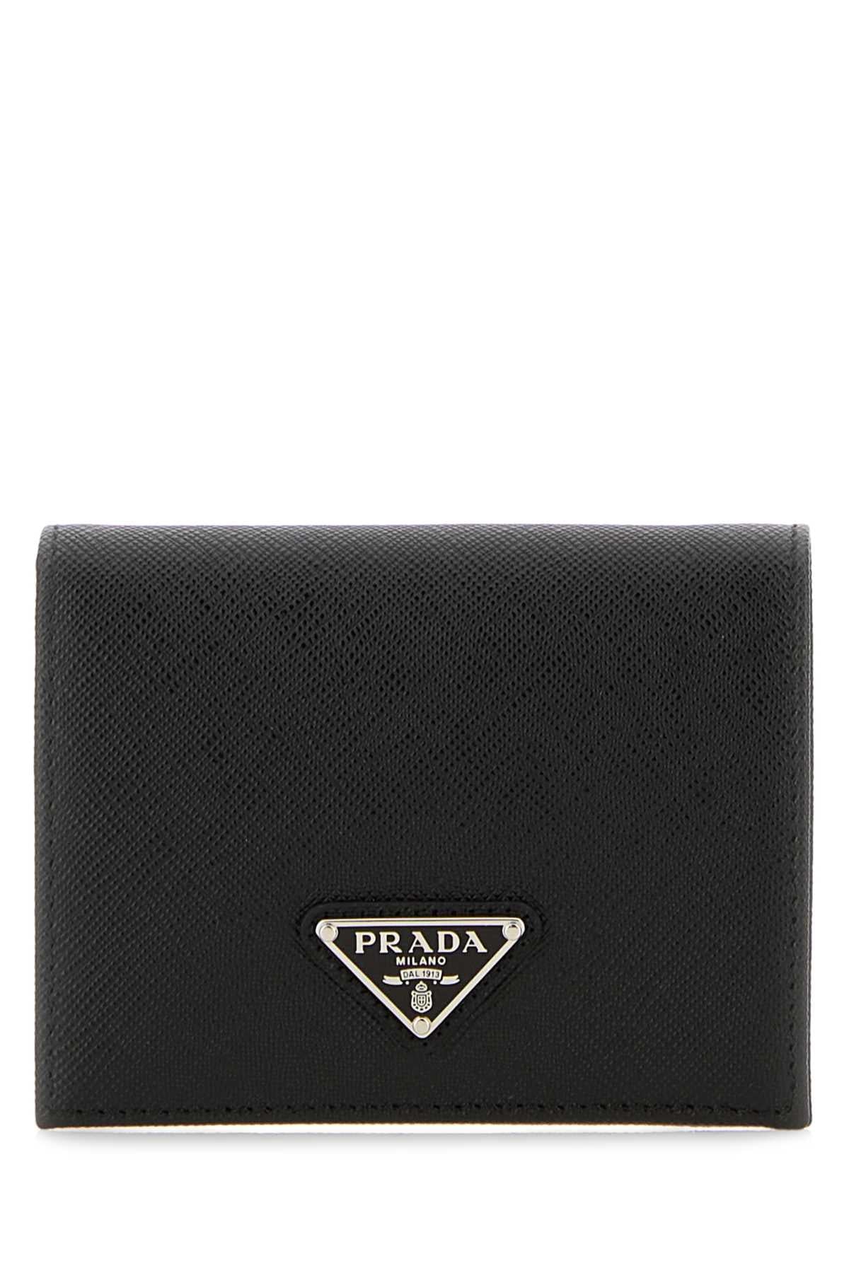 Prada Women Black Leather Wallet