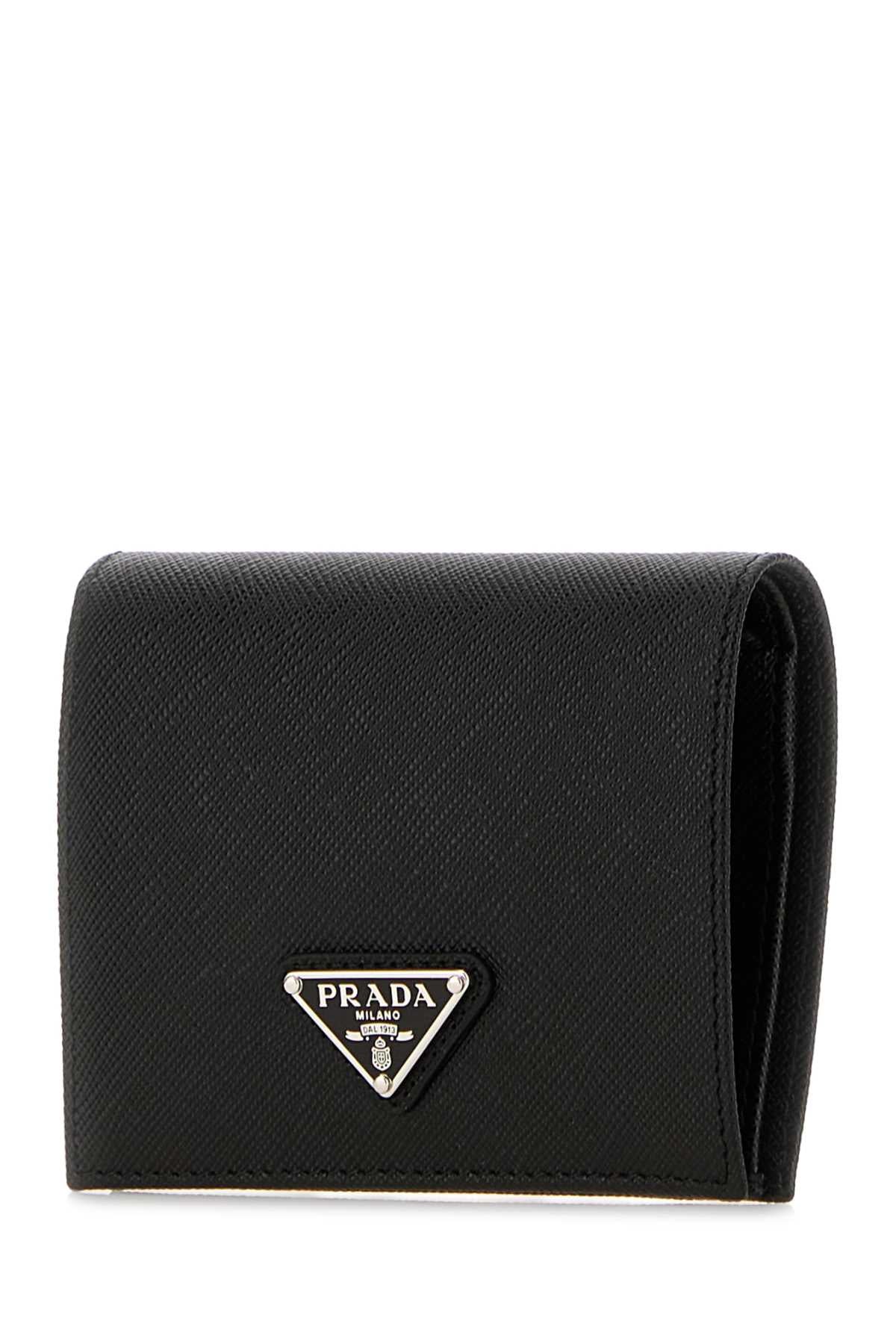 Prada Women Black Leather Wallet
