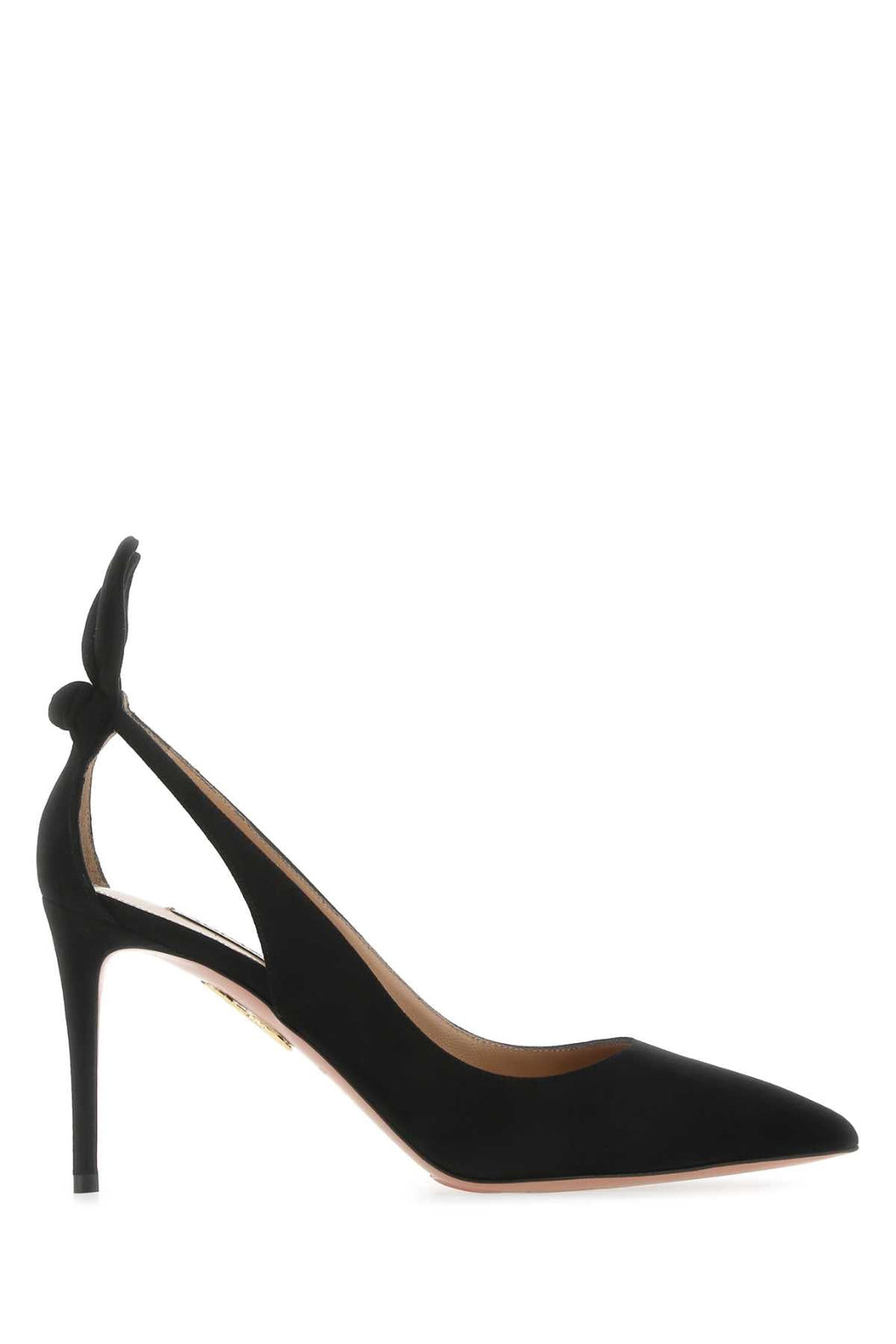 Aquazzura Women Black Suede Bow Tie 85 Pumps
