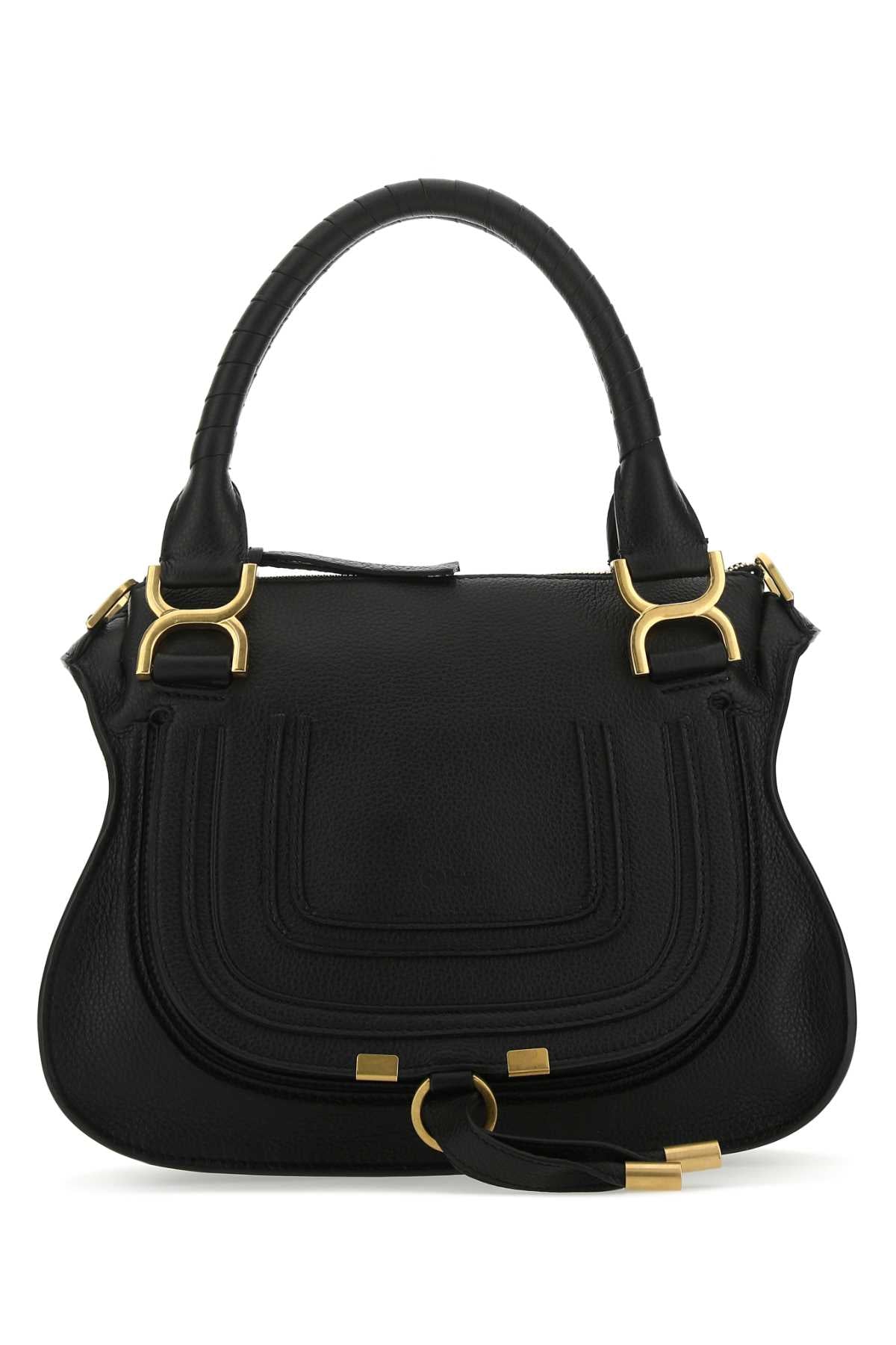 Chloe Women Black Leather Small Marcie Handbag