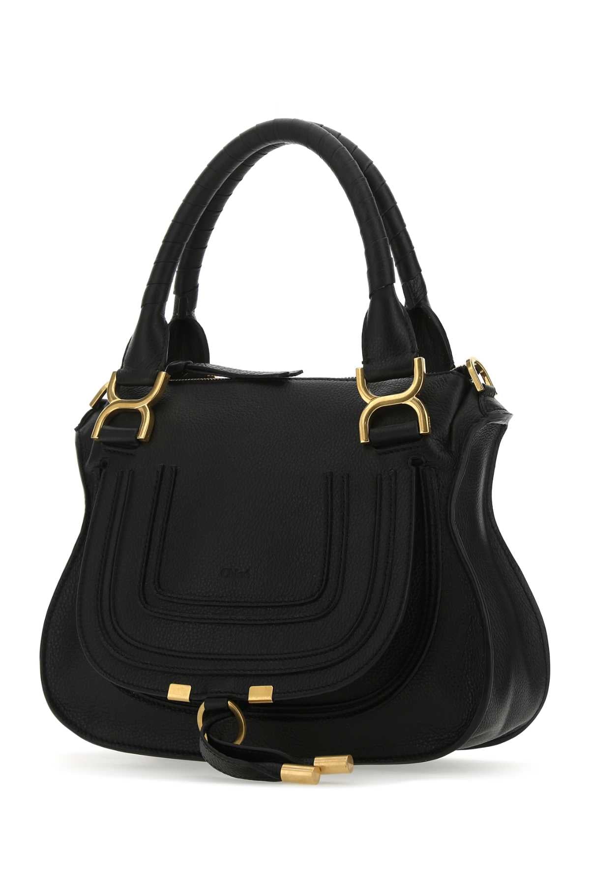 Chloe Women Black Leather Small Marcie Handbag