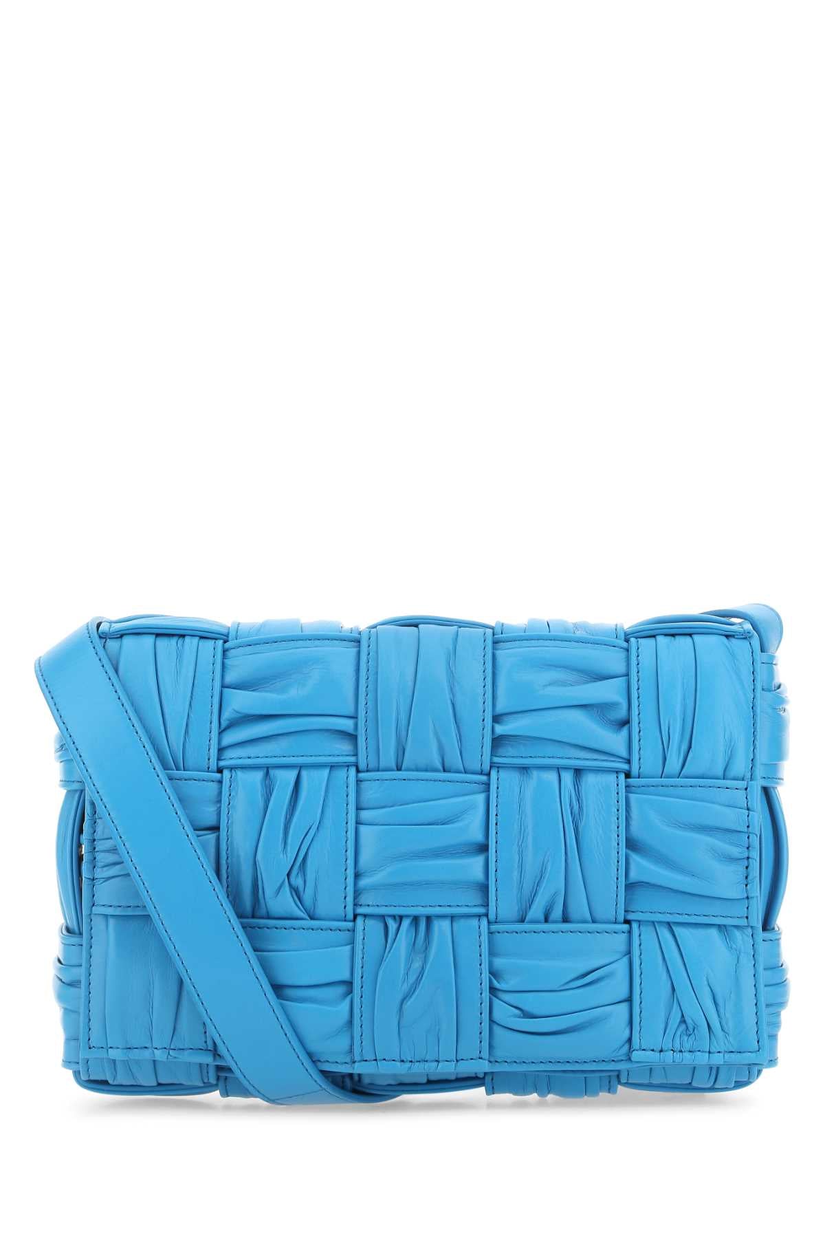 Bottega Veneta Women Turquoise Leather Cassette Crossbody Bag