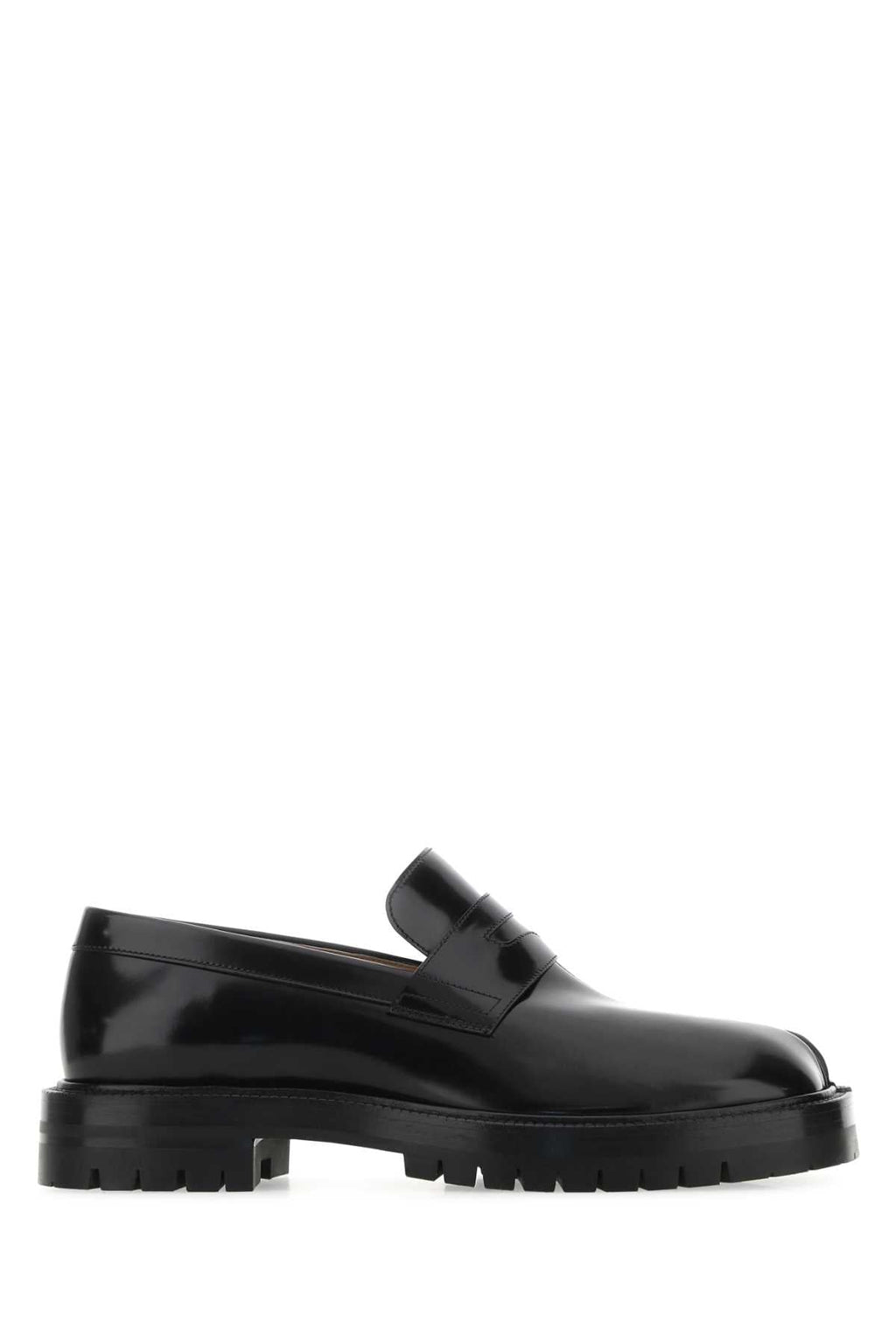 Maison Margiela Men Black Leather Tabi Loafers