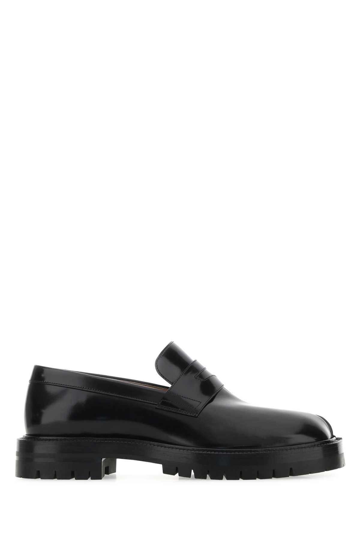 Maison Margiela Men Black Leather Tabi Loafers