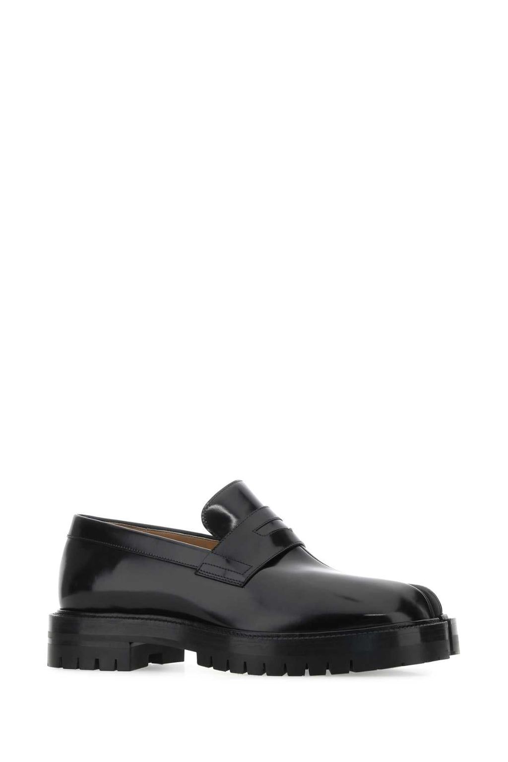 Maison Margiela Men Black Leather Tabi Loafers