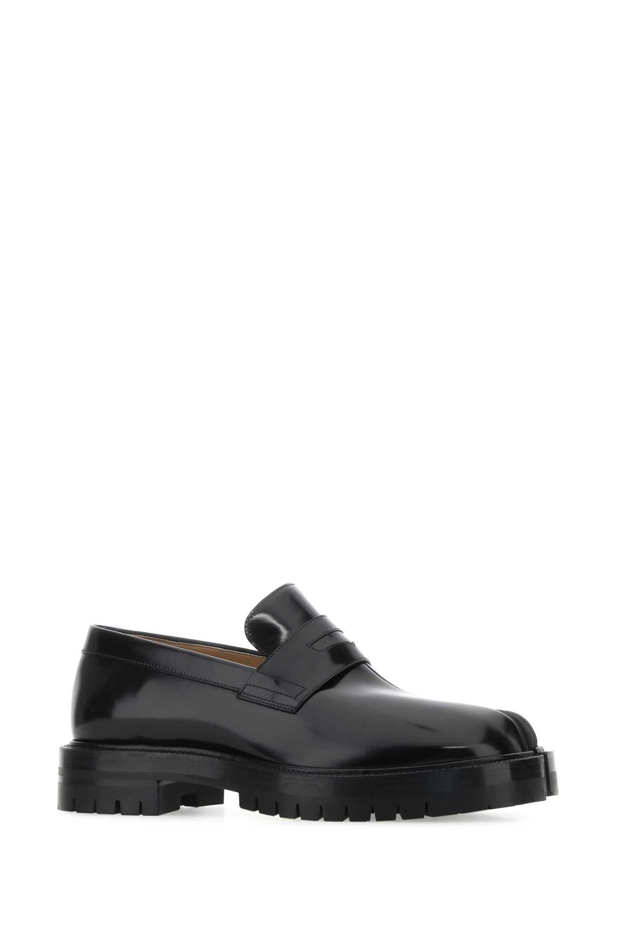Maison Margiela Men Black Leather Tabi Loafers