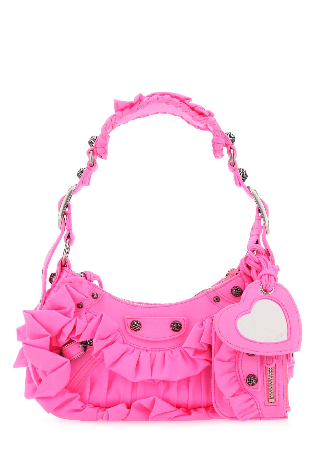 Balenciaga Women Fluo Pink Fabric Le Cagole Xs Shoulder Bag