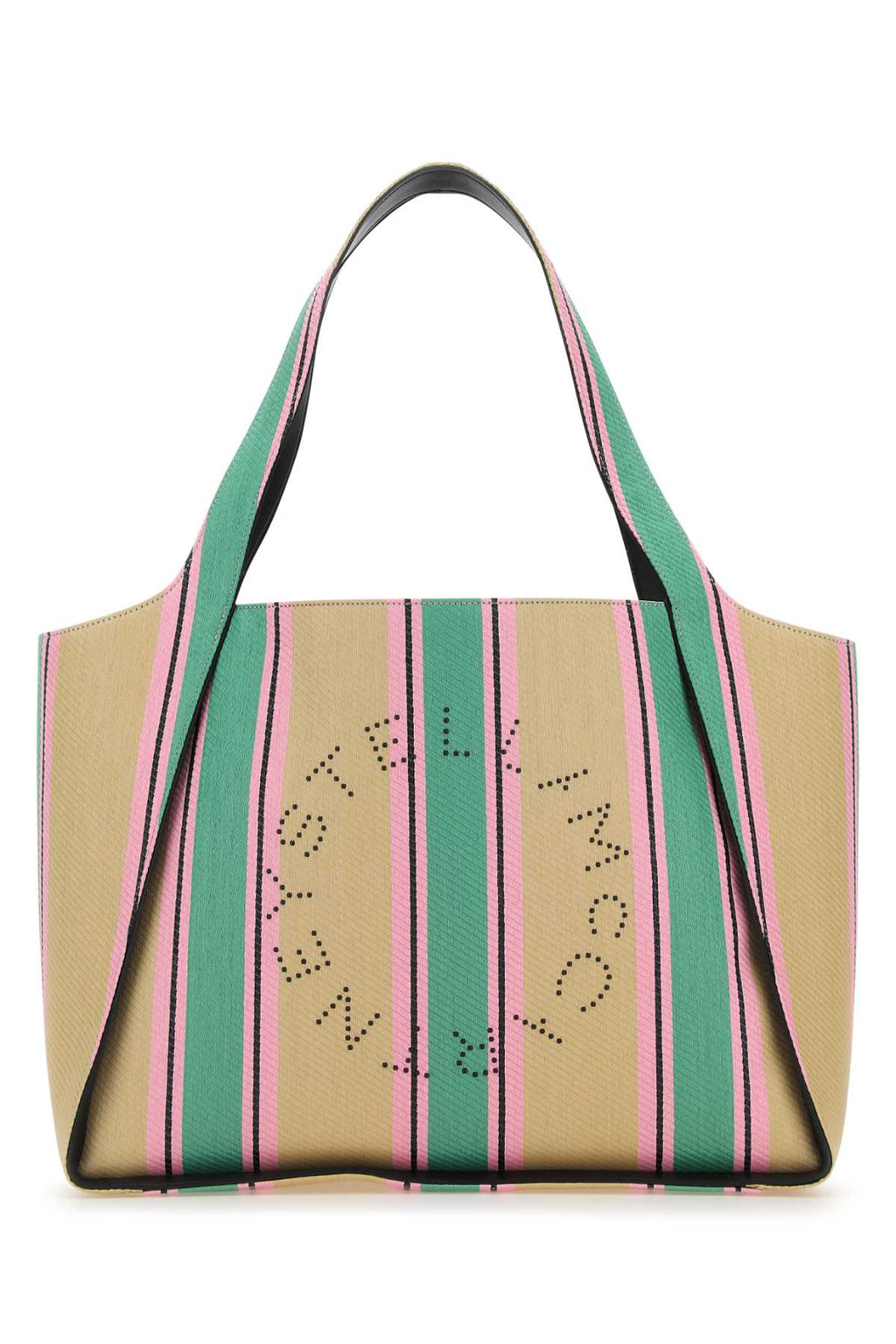 Stella Mccartney Women Embroidered Raffia Stella Logo Shopping Bag
