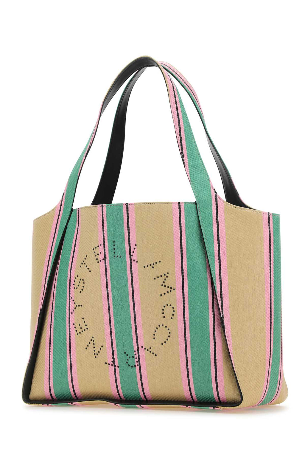 Stella Mccartney Women Embroidered Raffia Stella Logo Shopping Bag
