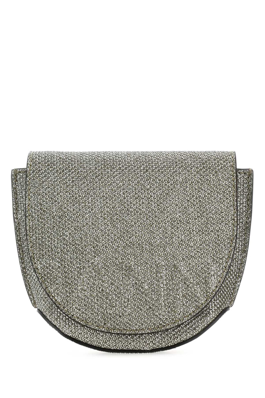 Ganni Women Silver Polyester Nano Banner Crossbody Bag