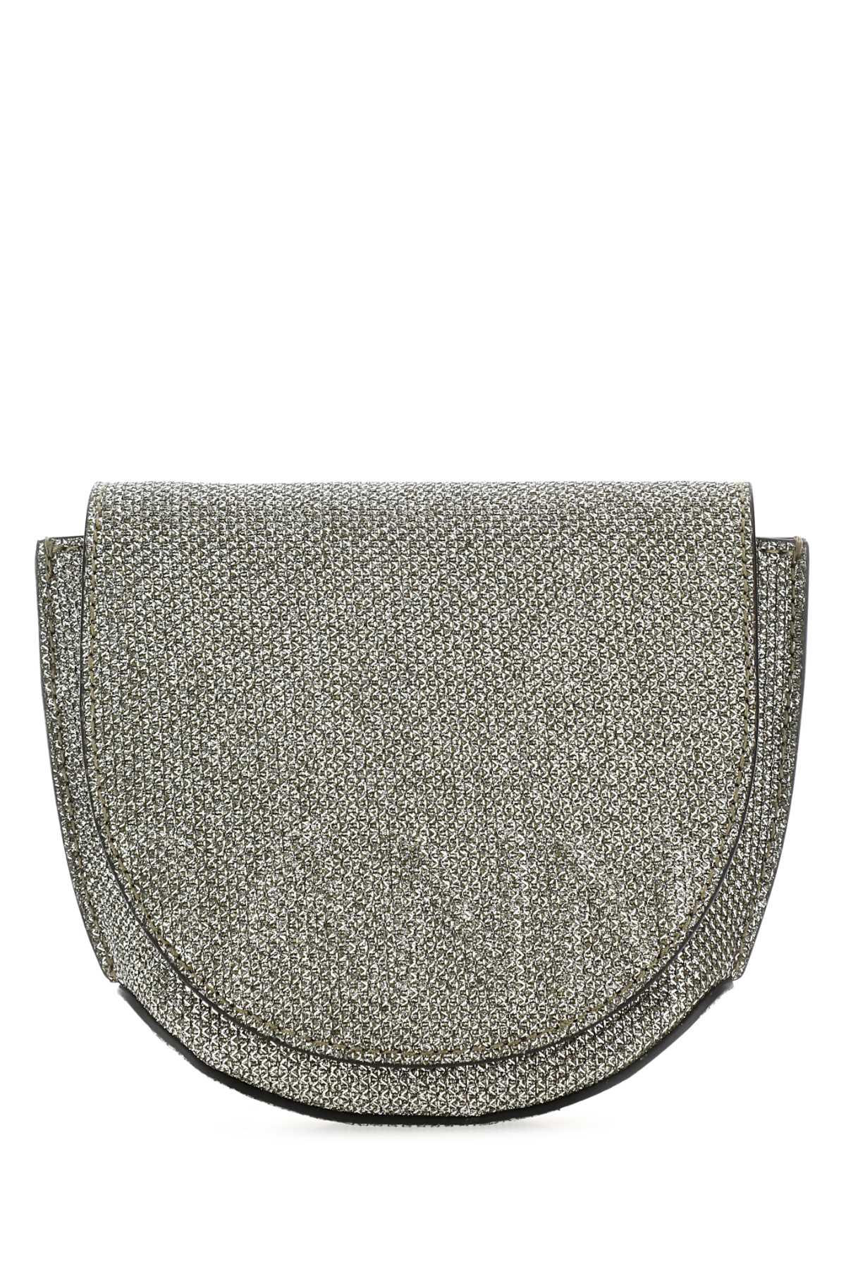 Ganni Women Silver Polyester Nano Banner Crossbody Bag