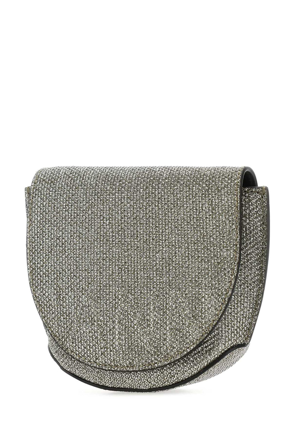 Ganni Women Silver Polyester Nano Banner Crossbody Bag