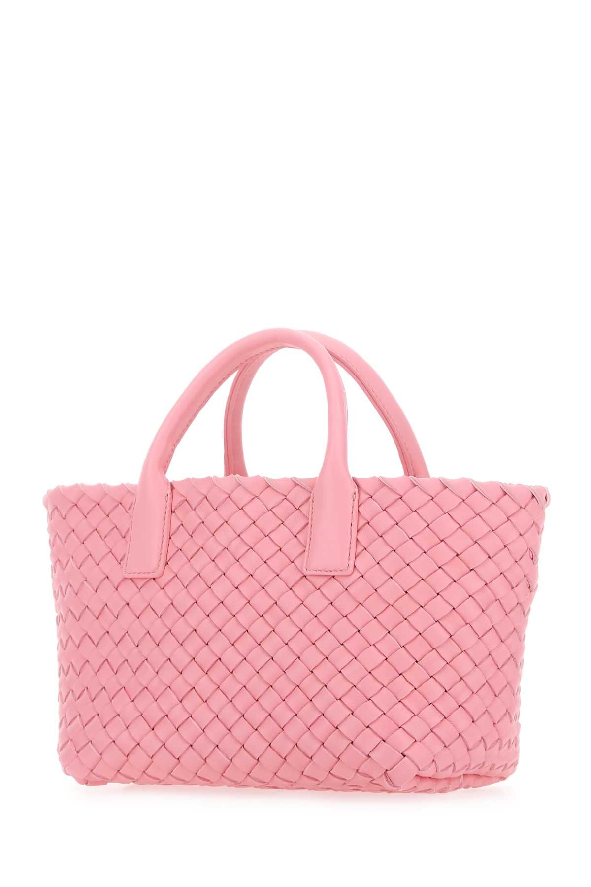 Bottega Veneta Women Pink Leather Mini Cabat Handbag