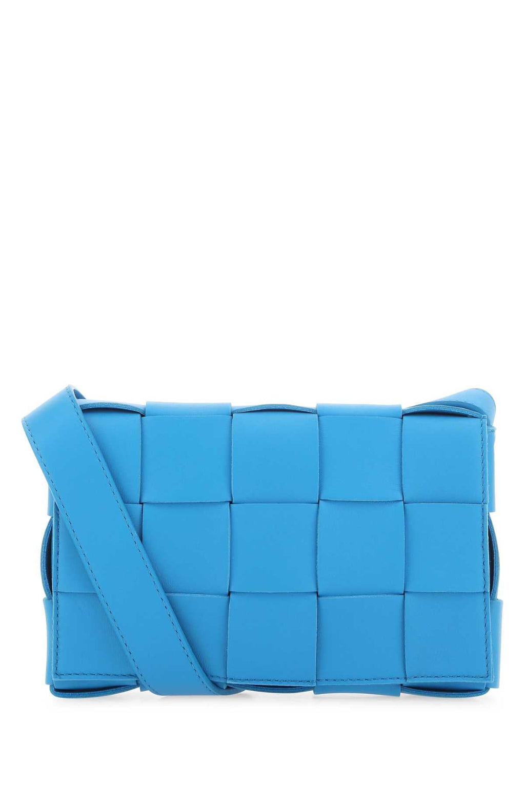 Bottega Veneta Women Turquoise Leather Small Cassette Crossbody Bag