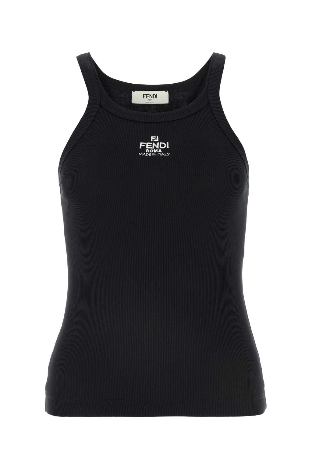Fendi Women Black Cotton Tank Top