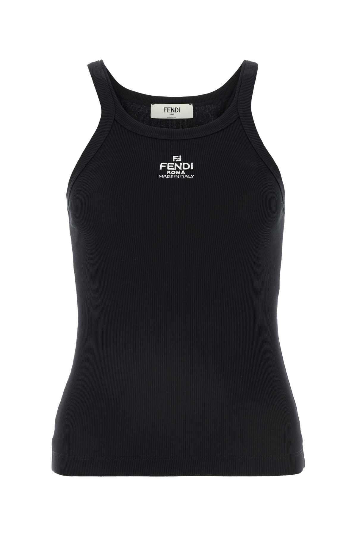 Fendi Women Black Cotton Tank Top