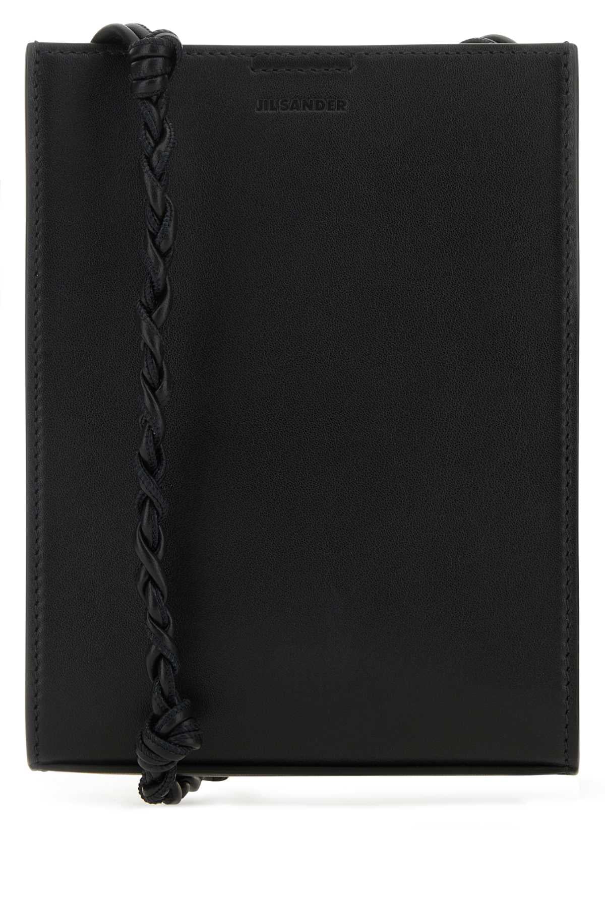 Jil Sander Men Black Leather Small Tangle Crossbody Bag