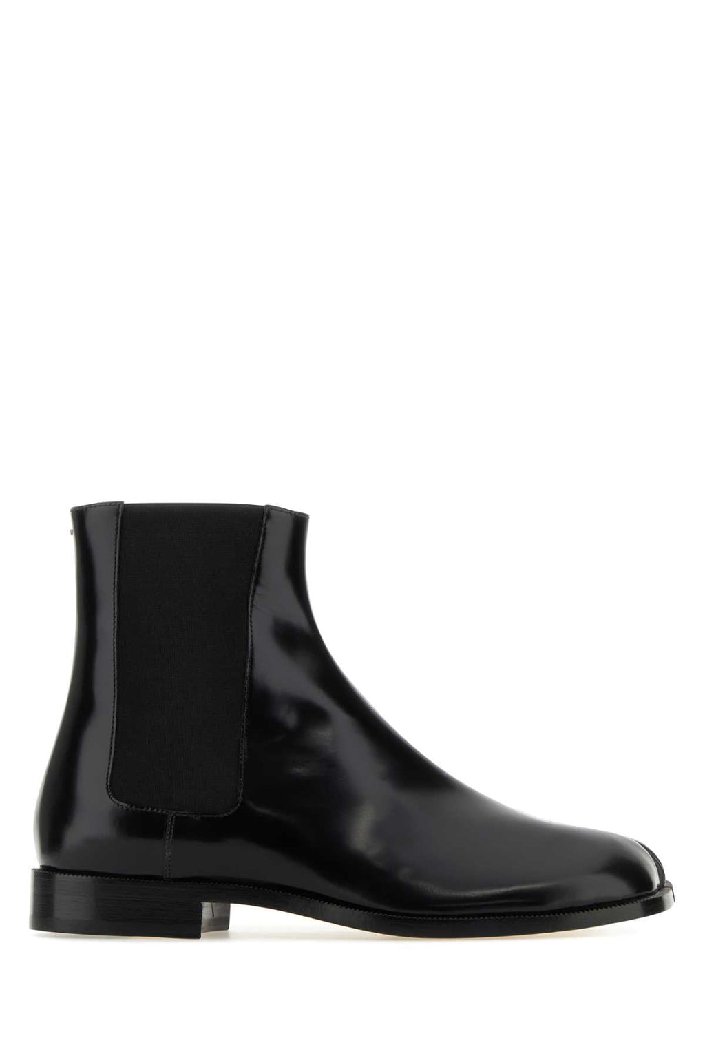 Maison Margiela Men Black Leather Tabi Ankle Boots