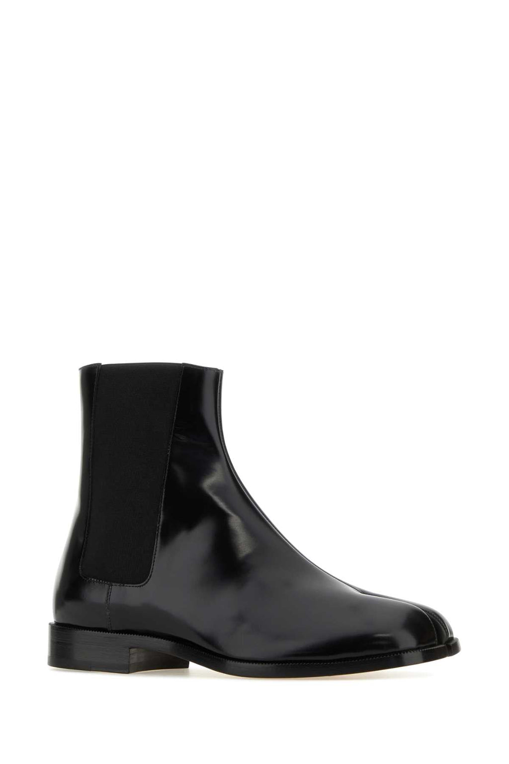 Maison Margiela Men Black Leather Tabi Ankle Boots