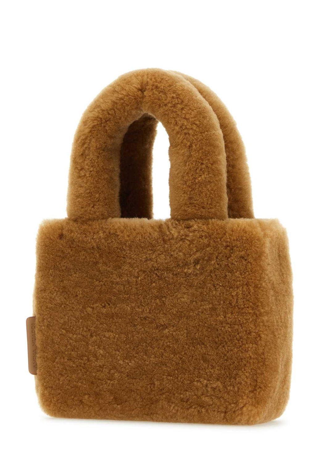 Amina Muaddi Women Camel Shearling Amini Giuly Handbag