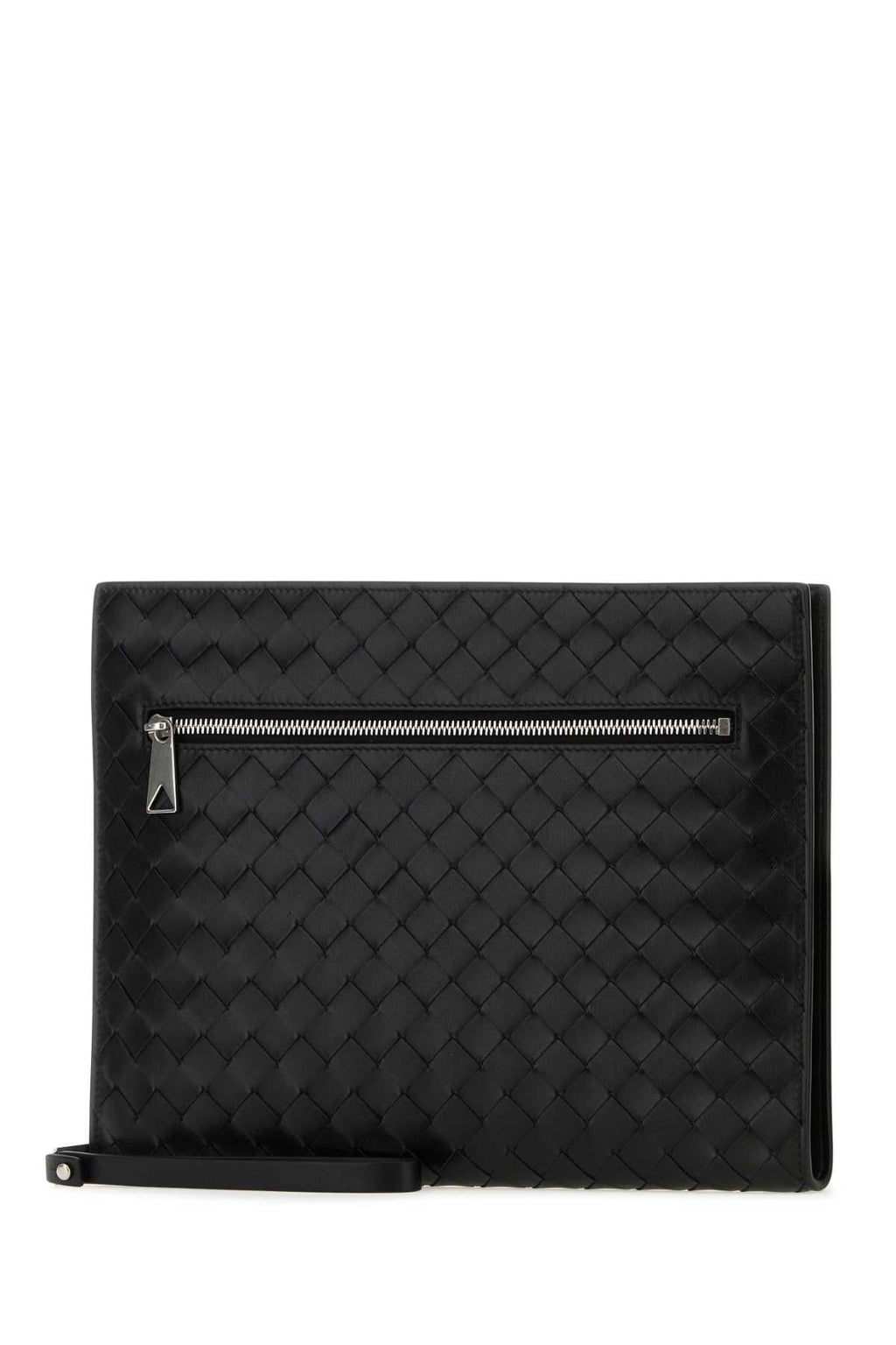 Bottega Veneta Men Black Leather Document Case